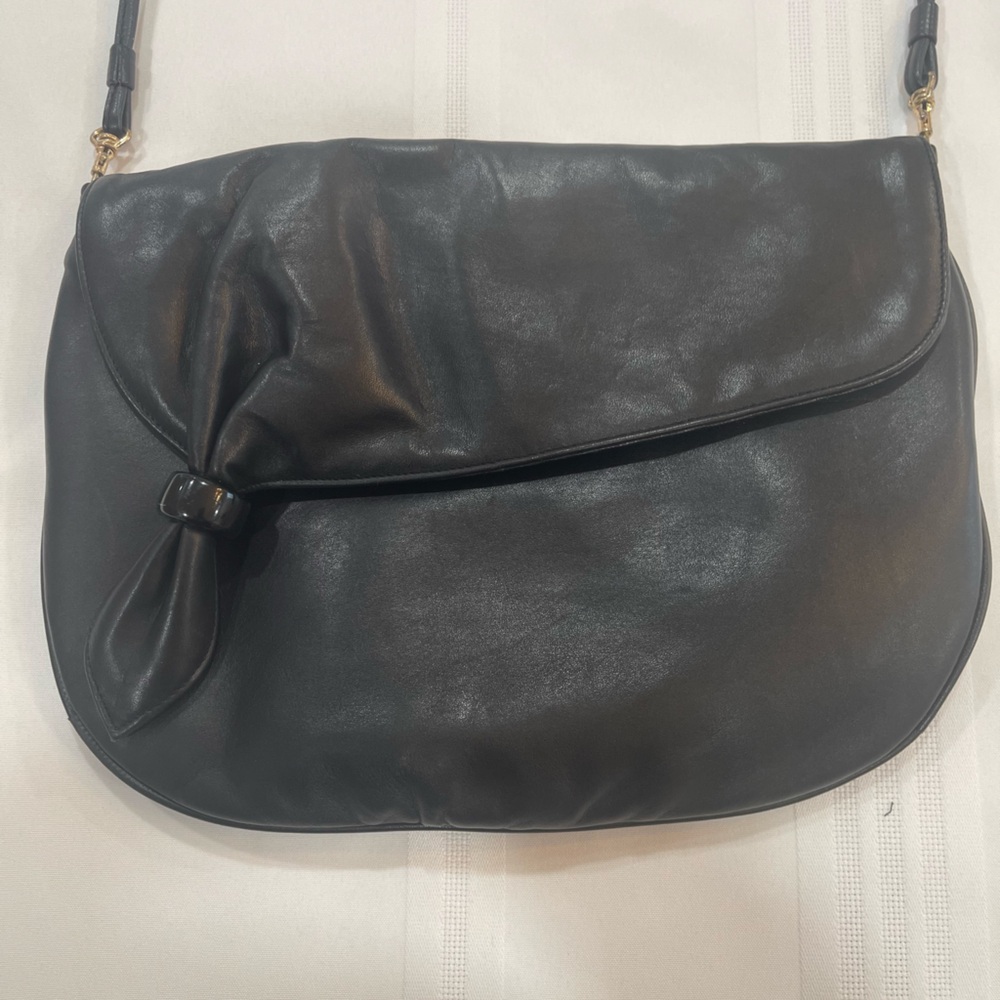 Vintage Black Leather Shoulder Bag